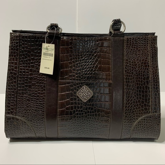 Coldwater Creek New With Tags Juliana Croco Brown Tote - Picture 4 of 10